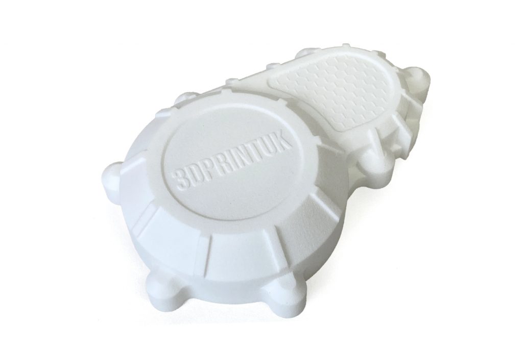 SLS 3d printed part showing its natural, slightly grainy finish