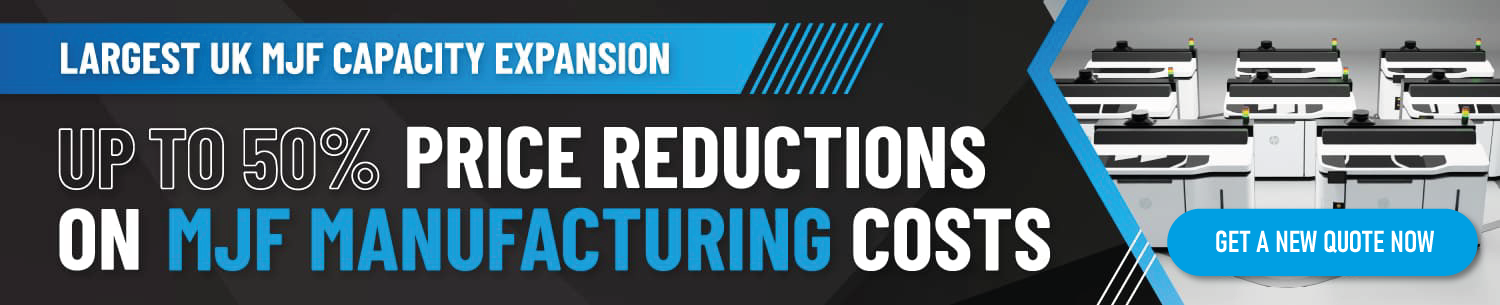 up to 50% reductions in multi jet fusion 3d printing
